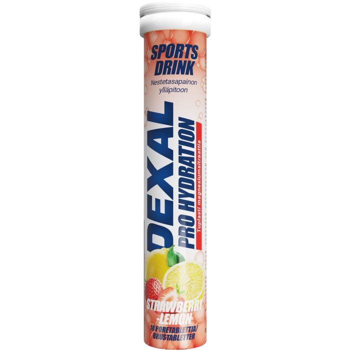 Dexal Pro Hydration mansikka-sitrus + magnesiumsitraatti poretabletti 18 poretabl