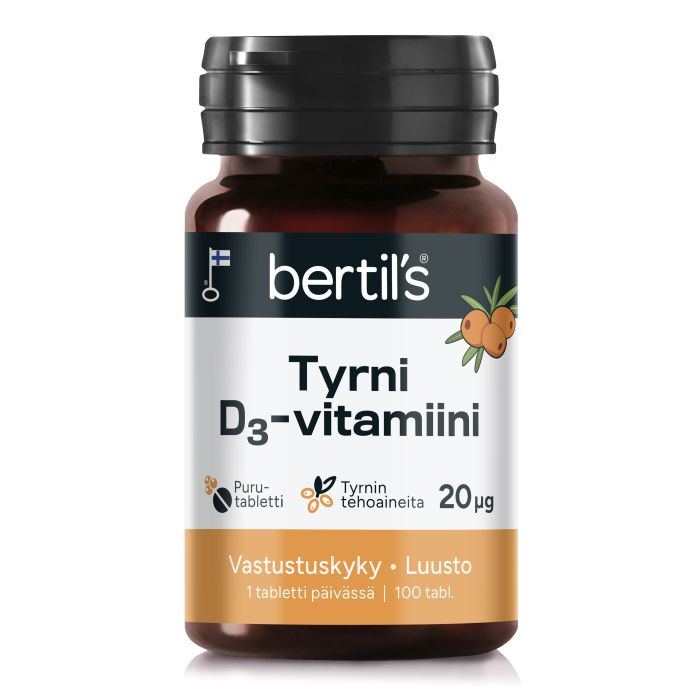 bertils Tyrni D-vitamiini 20 mikrog 100 tabl kuva 2
