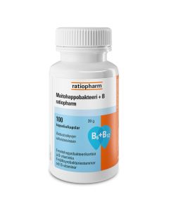 Maitohappobakteeri +B ratiopharm purkki 100 kaps