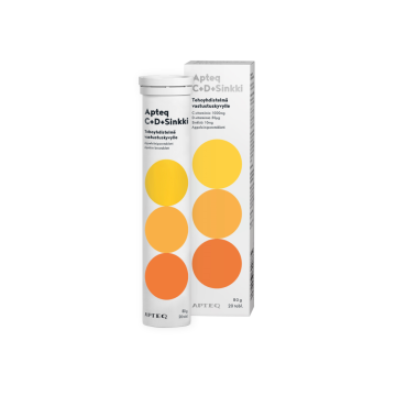 Apteq C+D+Sinkki poretabletti 20 tabl 20 poretabl