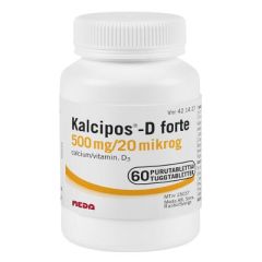 KALCIPOS-D FORTE purutabletti 500 mg/20 mikrog 60 kpl
