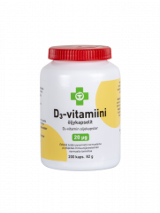 APTEEKKI D3-VITAMIINI 20 MIKROG ÖLJYKAPSELIT 200 KAPS